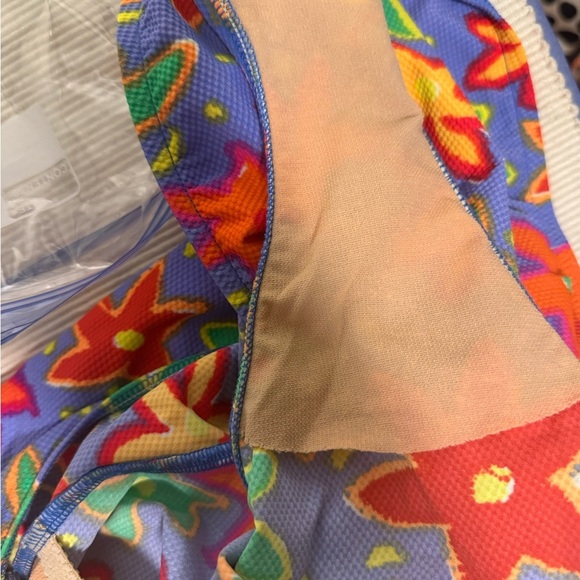 Red and Purple One Piece Swimsuit with Cover up Skirt - Picture 6 of 11